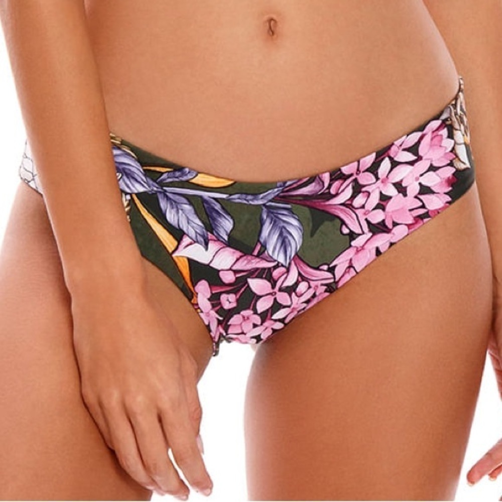 NWT Agua Bendita Zoe Handcrafted Reversible Bikini Bottom Floral Size 3XL